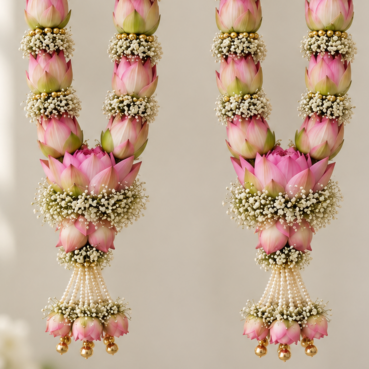 Blush Lotus Statement Pearl Varmala