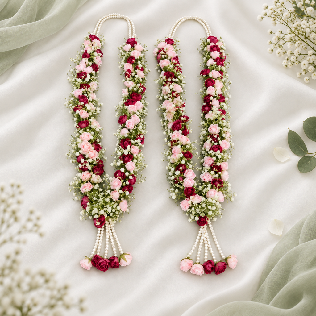 Blush Rose Romance Pearl Varmala