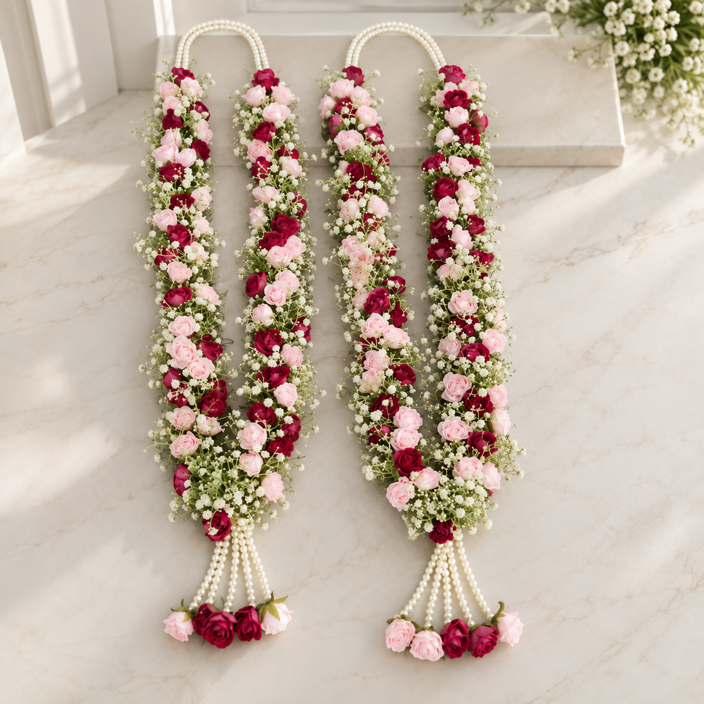 Blush Rose Romance Pearl Varmala
