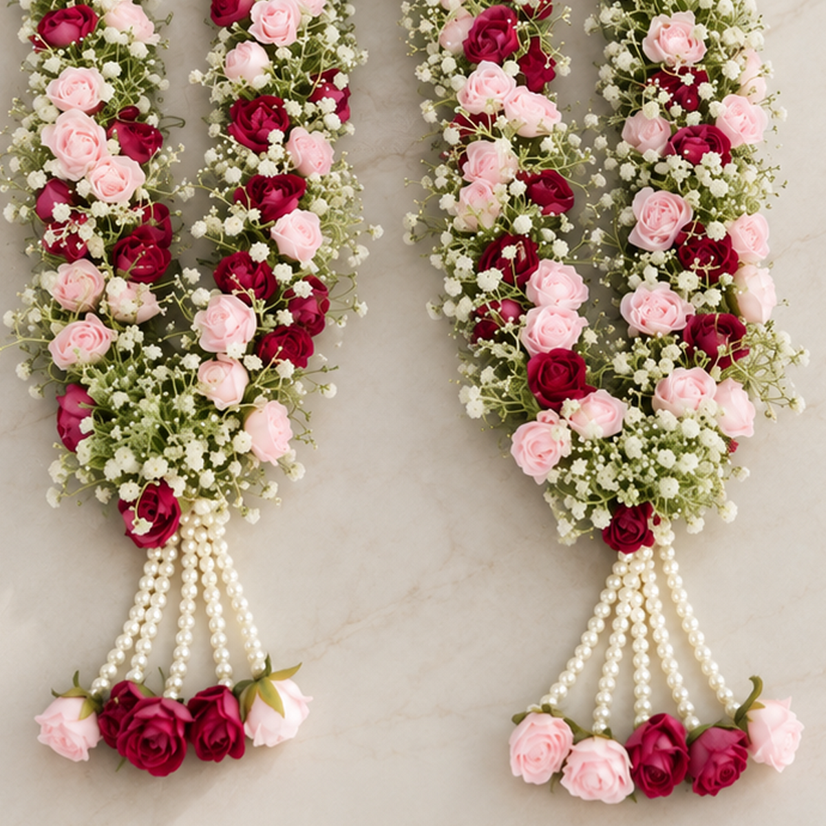 Blush Rose Romance Pearl Varmala