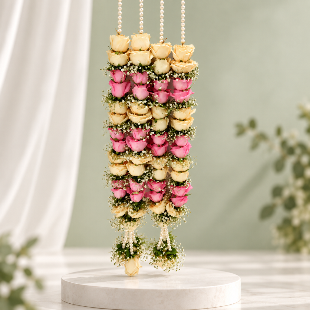 Peach Blush Rose Romance Varmala