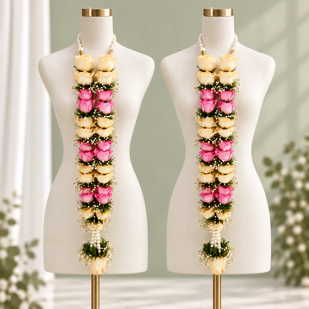 Peach Blush Rose Romance Varmala