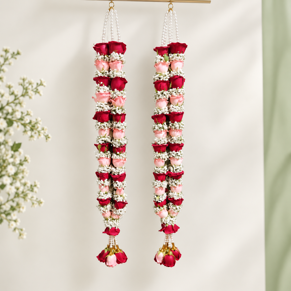 Crimson Blush Rose Luxe Varmala