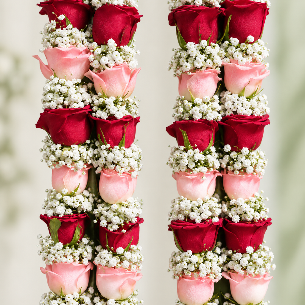 Crimson Blush Rose Luxe Varmala
