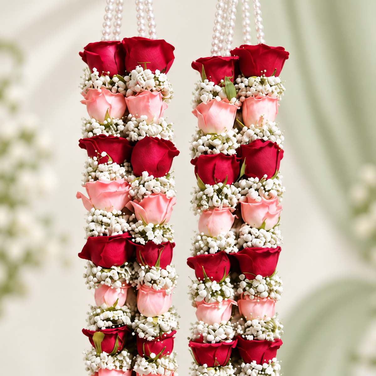 Crimson Blush Rose Luxe Varmala