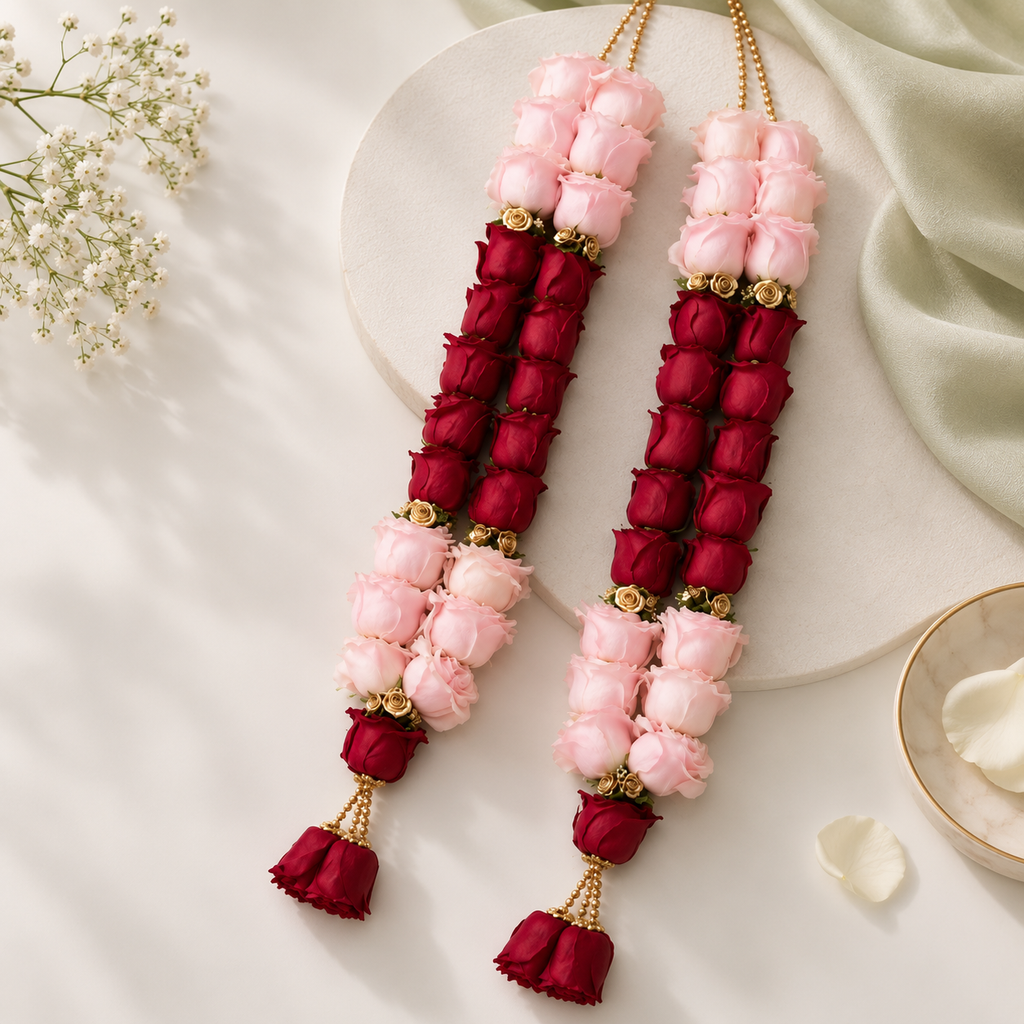 Crimson Blush Luxe Rose Varmala