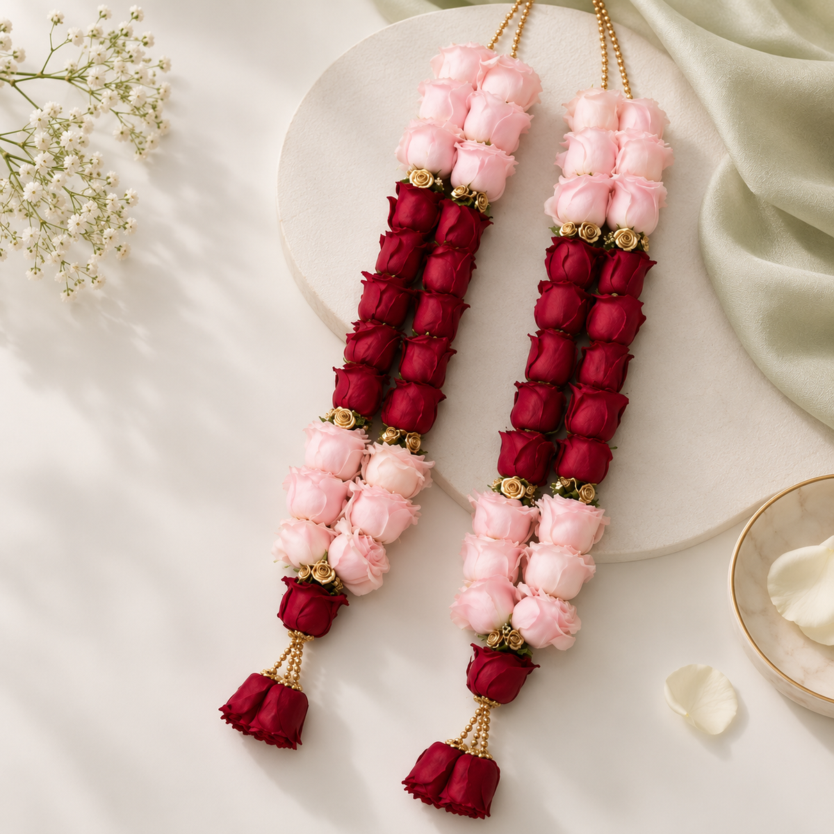 Crimson Blush Luxe Rose Varmala