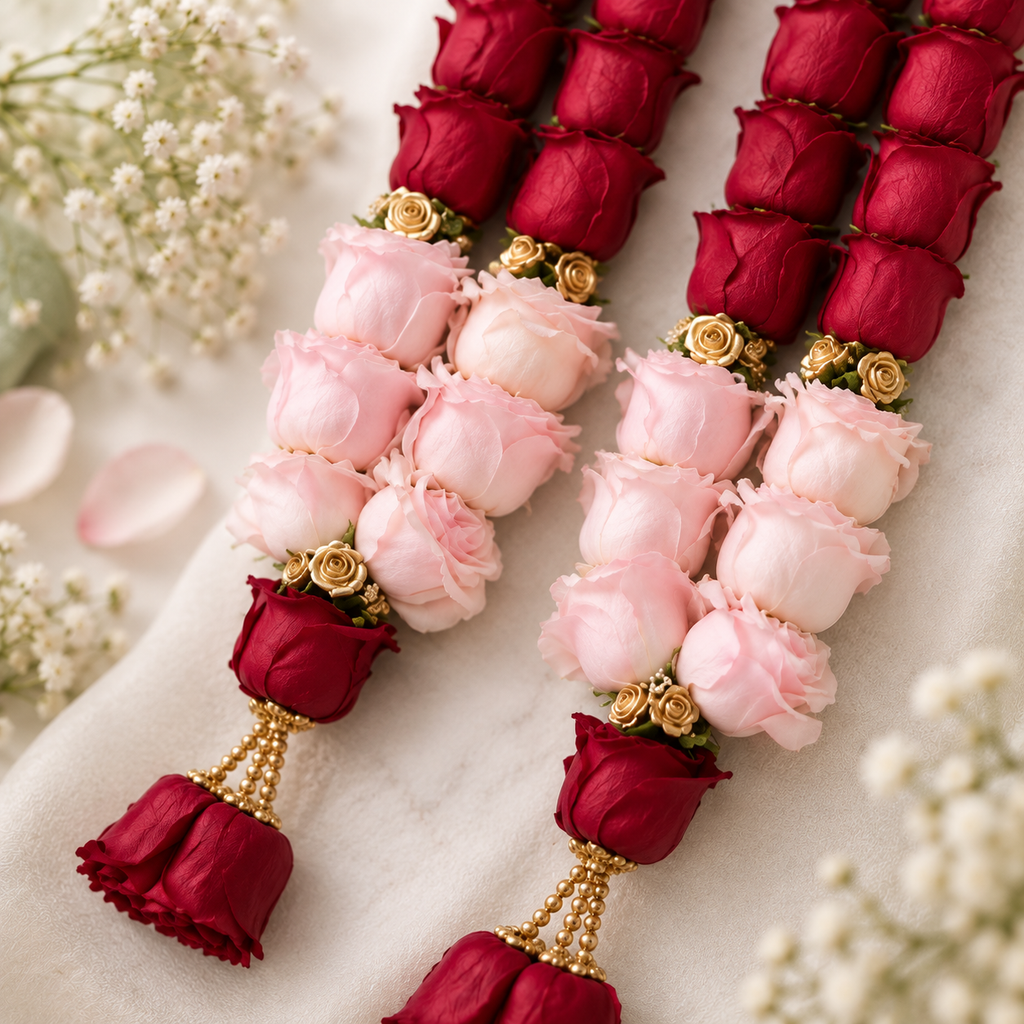 Crimson Blush Luxe Rose Varmala
