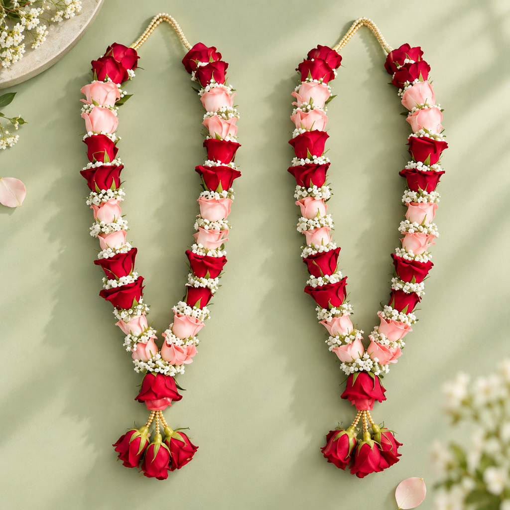 Red & Pink Rose Jaimala