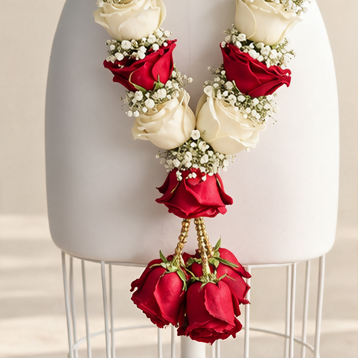 White & Red Rose Jaimala