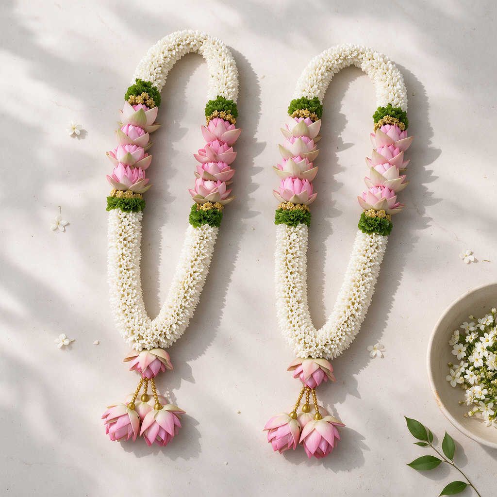 Jasmine & Pink Lotus Jaimala