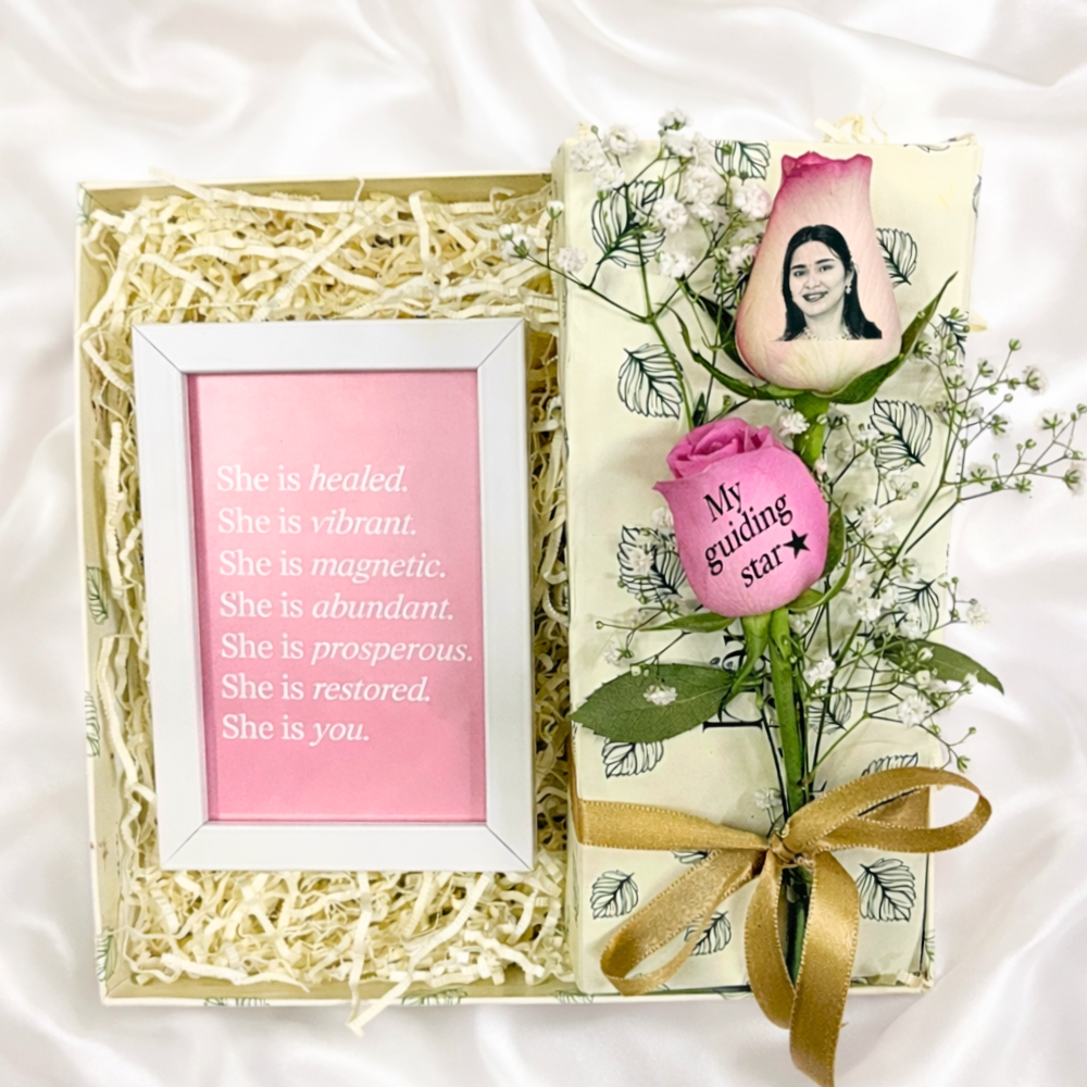 My Guiding Star Pink Affirmation Photo Rose Giftbox