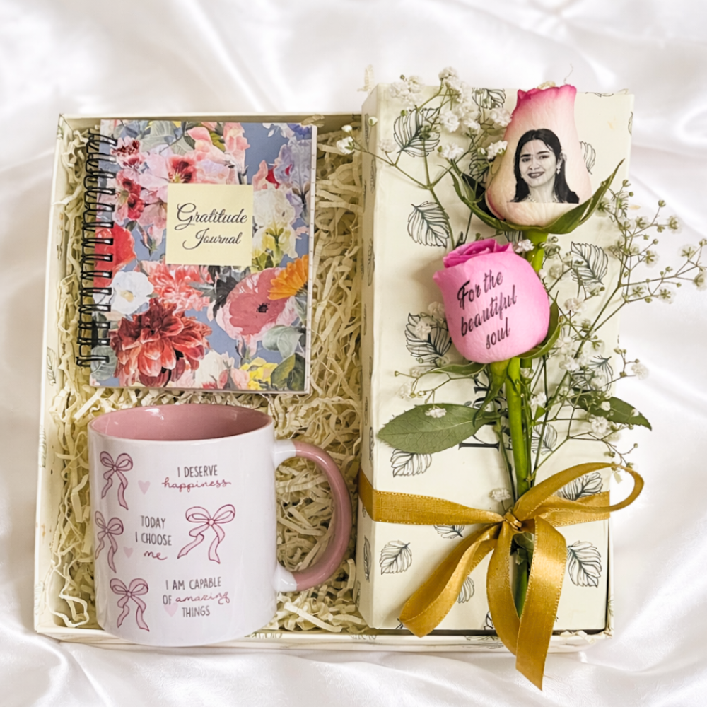 Mom Era Gratitude Journal Photo Rose Surprise Box
