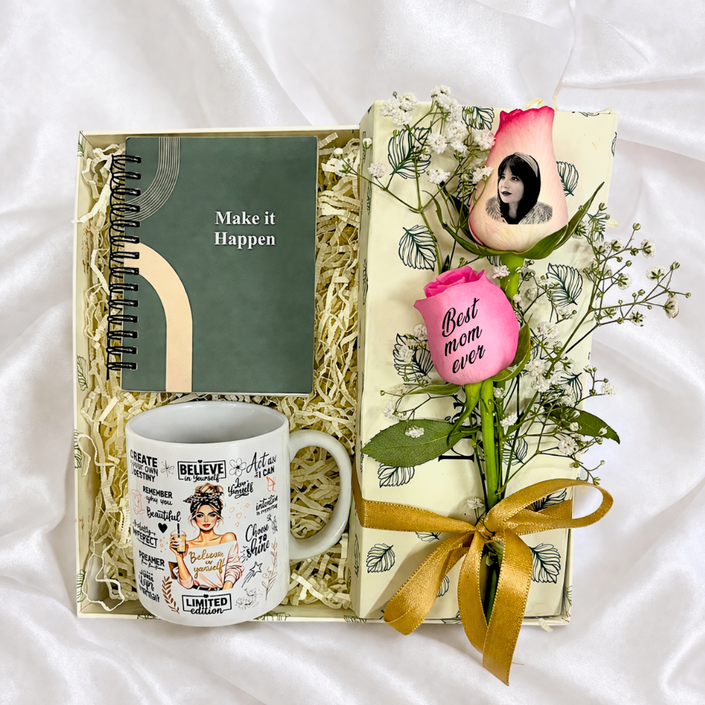 Mom Boss Believe Photo Rose Surprise Box
