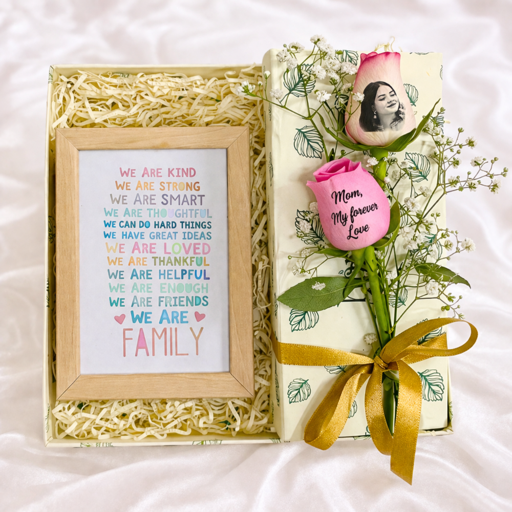 Forever Mom Family Affirmation Photo Rose Keepsake Box
