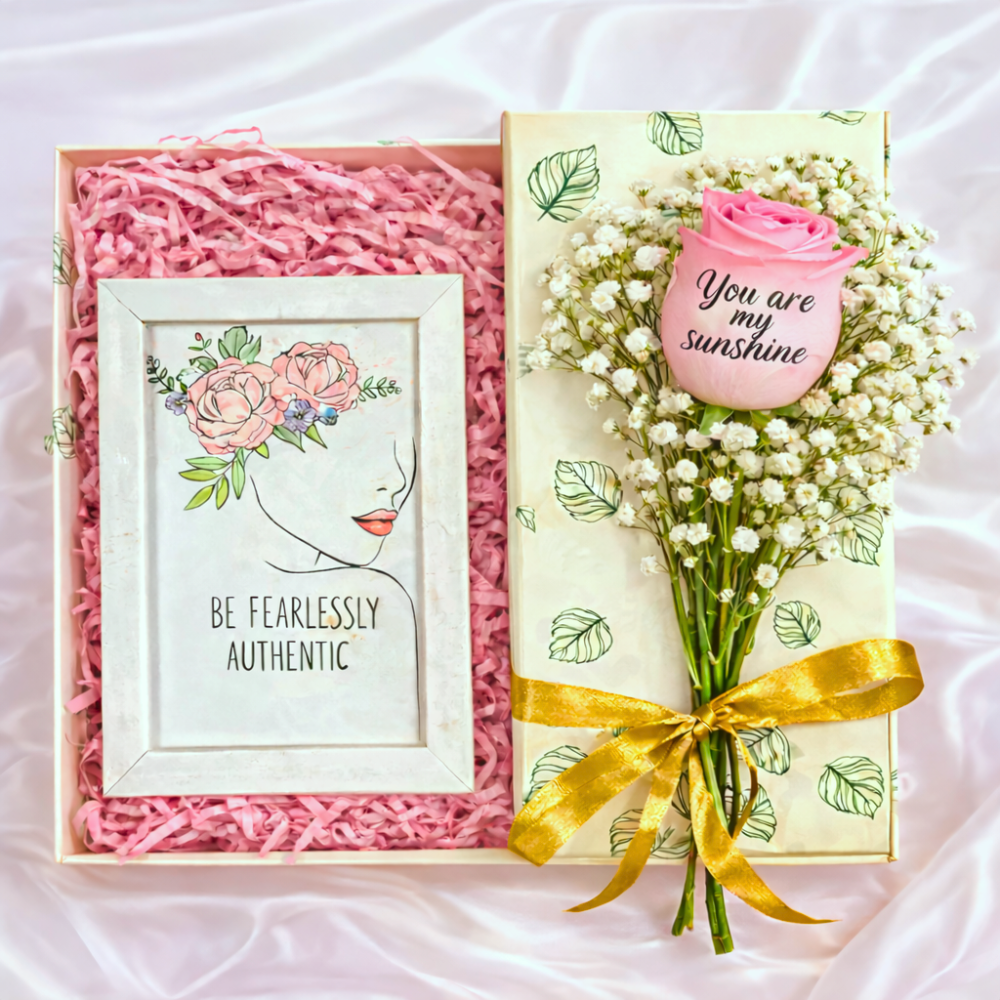 Heart Touch Fearless Authentic Message Rose Giftbox