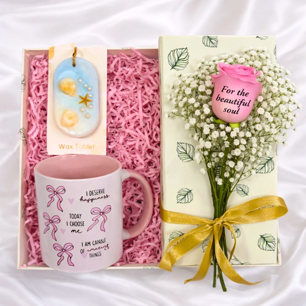 Blossoming Paradise Wax Tablet Affirmation Message Rose Box