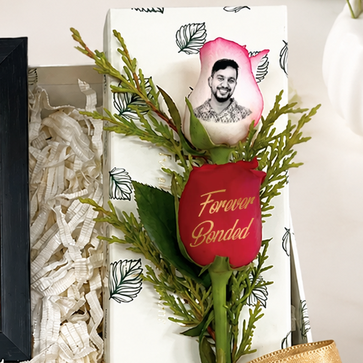Peacock Rakhi & Personalized Rose