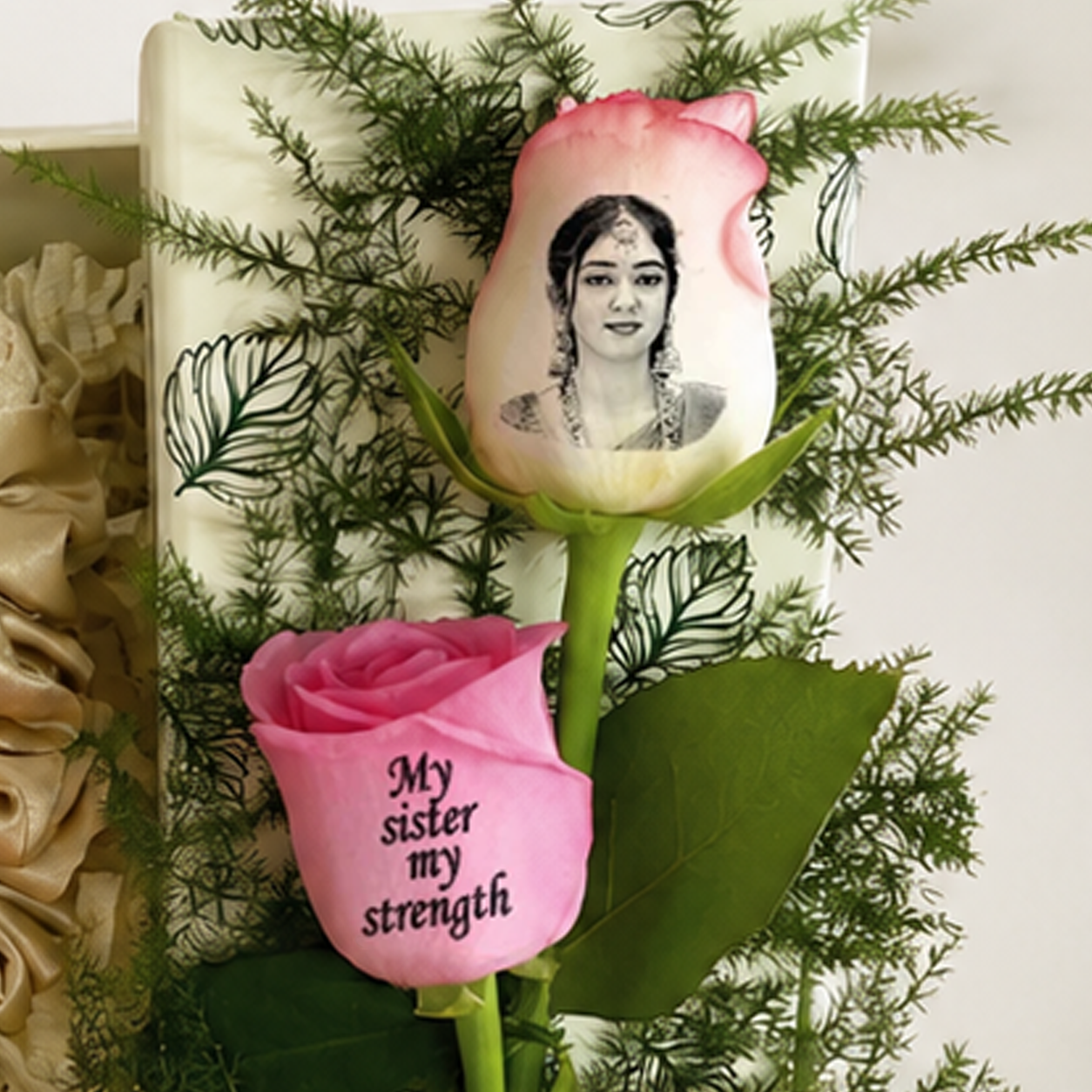 Sister Coffee Gift Box with Photo Rose & Flask