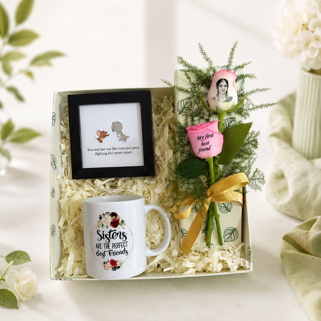 Sister Love Box with Mug, Frame & Personalized Roses