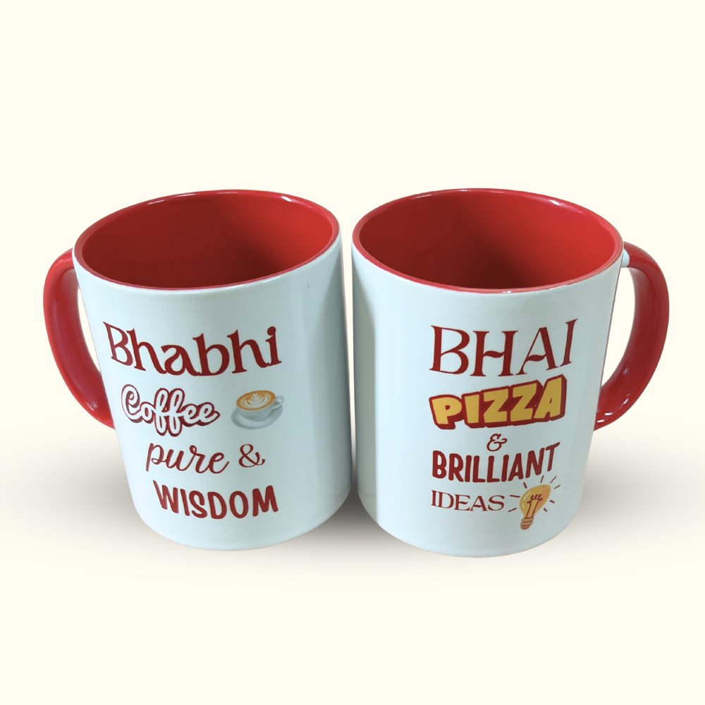 Bhaiya Bhabhi Rakhi Gift Box with Printed Mug Set & Roli Chawal
