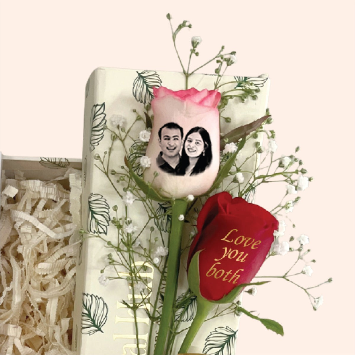 Bhaiya Bhabhi Rakhi Gift Box – Mindset Frame, Custom Roses & Designer Rakhi Set