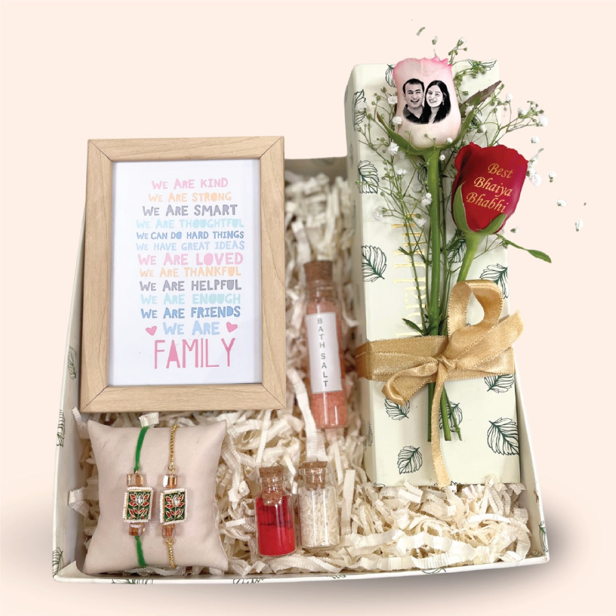 Fam Jam Rakhi Box – Bhaiya Bhabhi Love Kit with Photo Roses & Frame