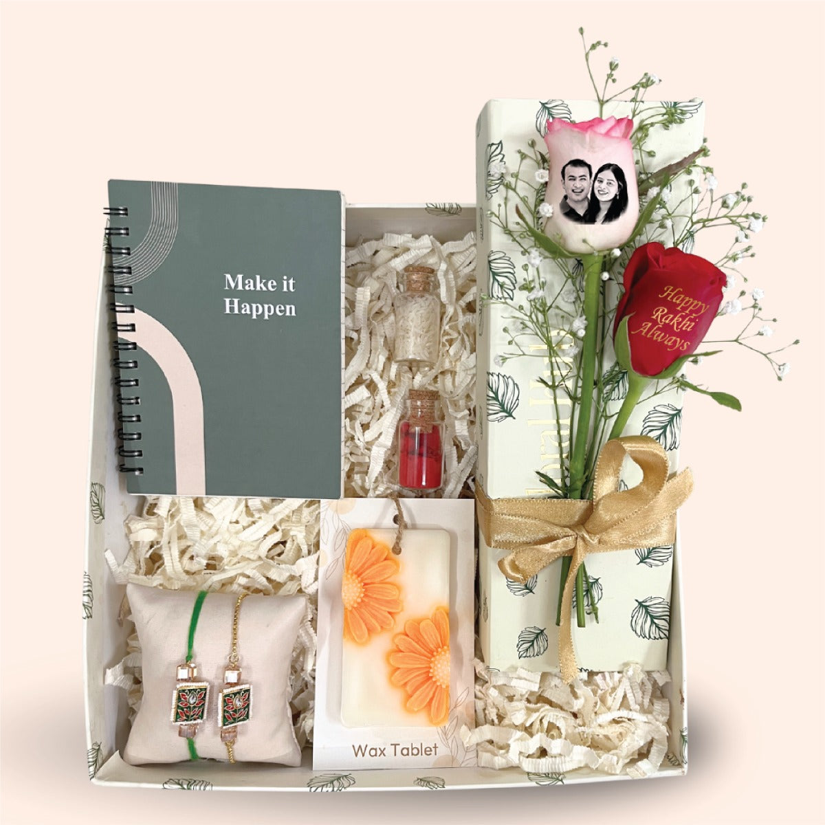 Happy Rakhi Always Box – Bhaiya Bhabhi Rakhis, Journal & Photo Roses