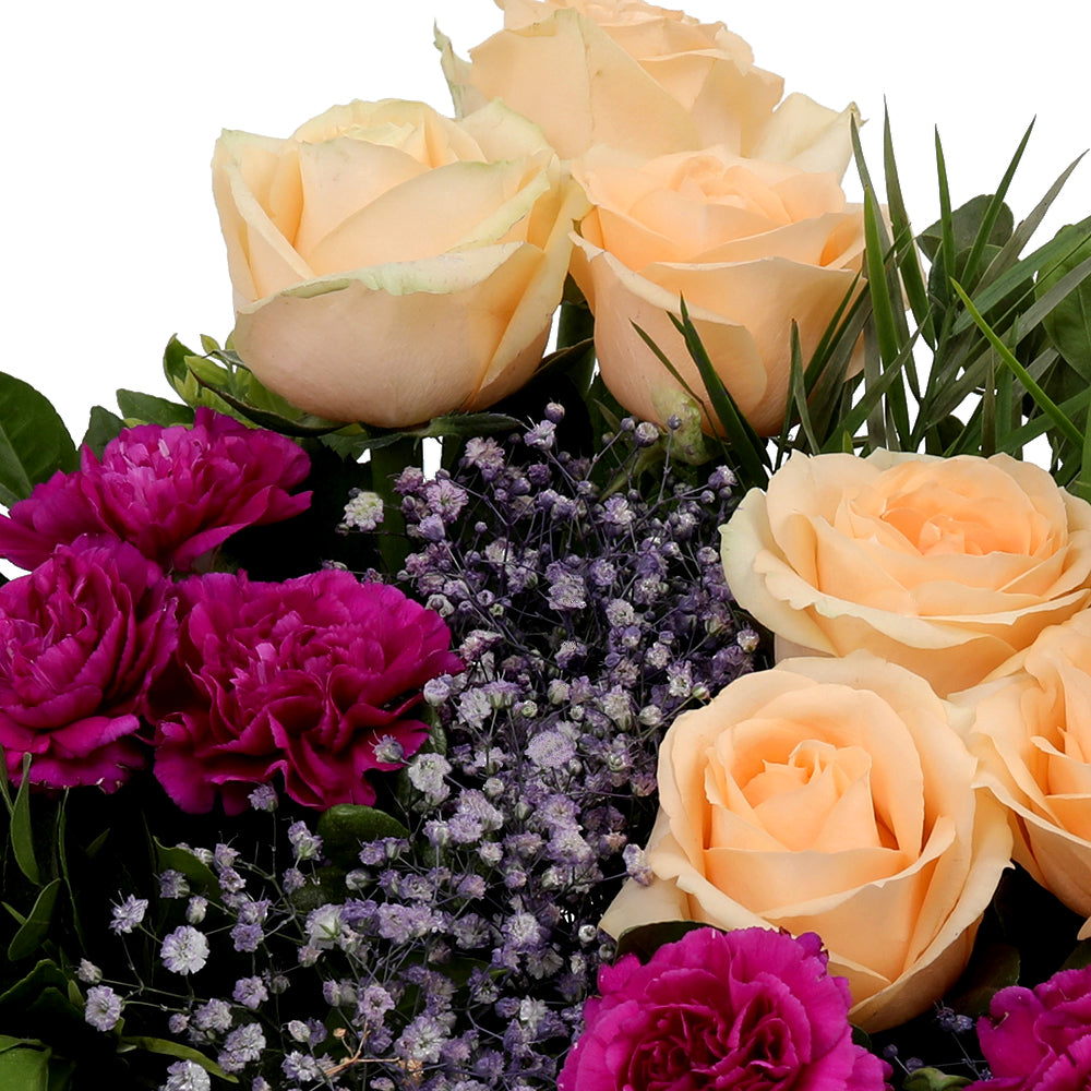 Purple flowers in a  Basket