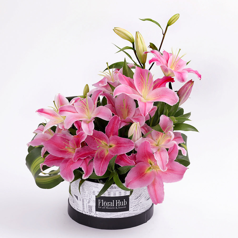 Pink lilies bouquet