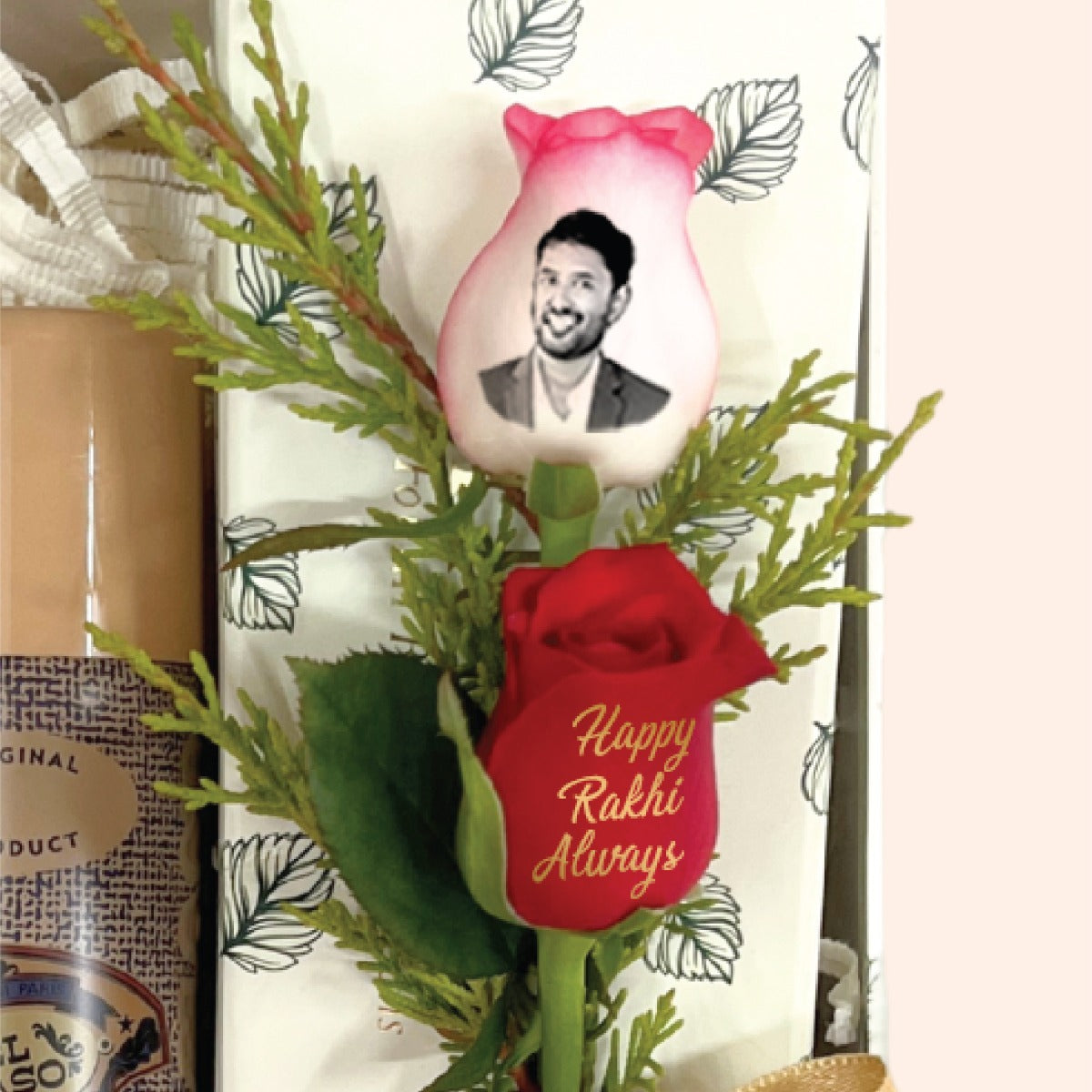 Rakhi Gift Box for Brother with Deo & Personalized Rose