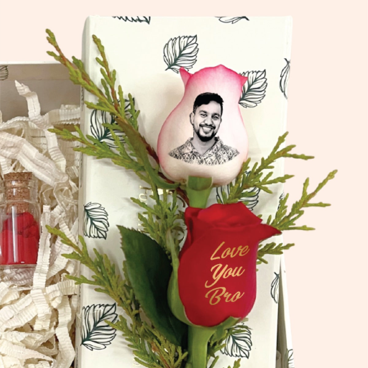 Bro Bond Rakhi Box with Journal & Personalized Rose