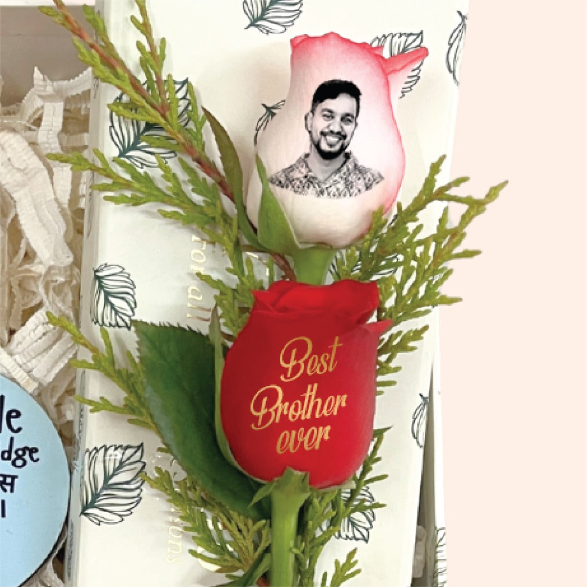 Funny Bro Rakhi Box – Peacock Rakhi, Mug, Magnet & Photo Rose