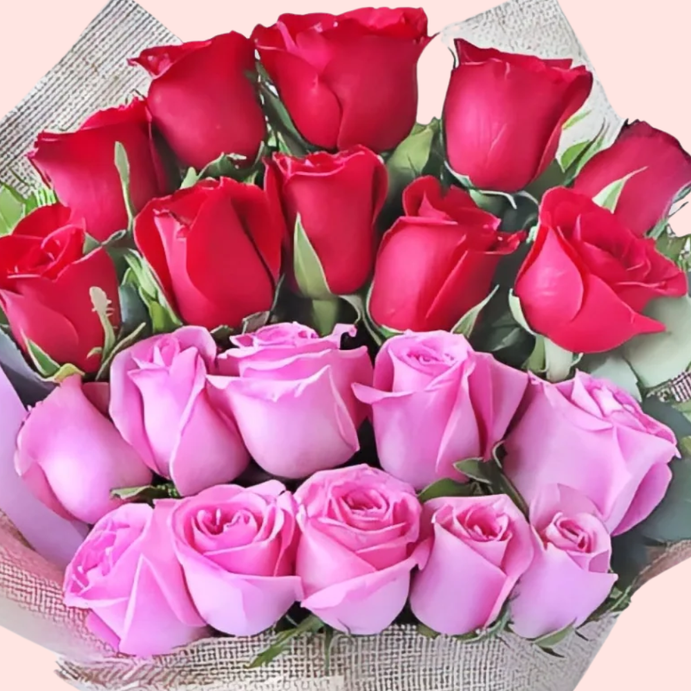 Rose Bouquet with Jute Wrap
