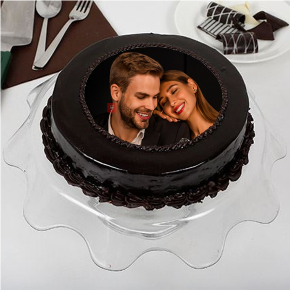 Personalized Chocolate Photo Cake - Perfect for Special Occasions