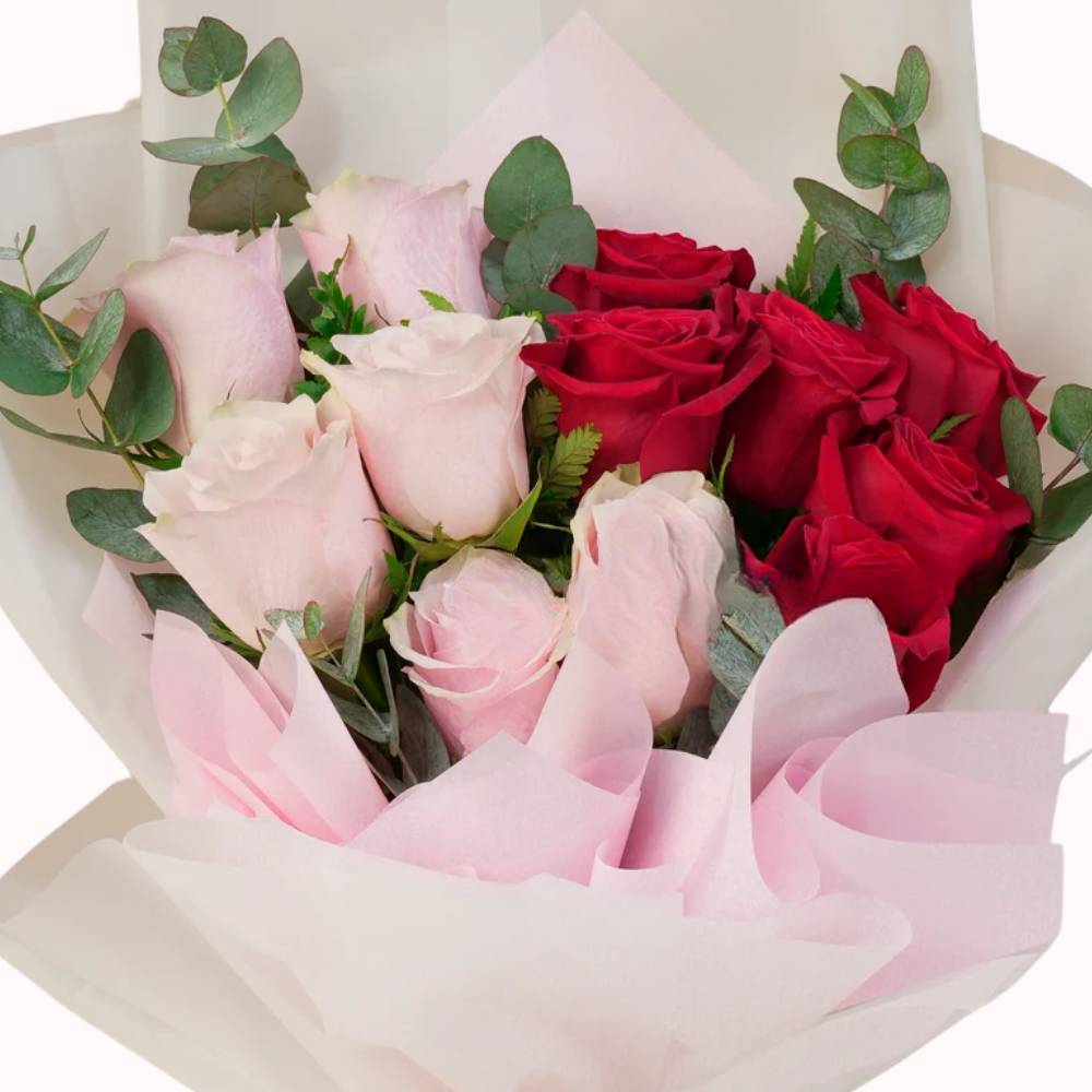 Classy Pink & Red Rose Bouquet