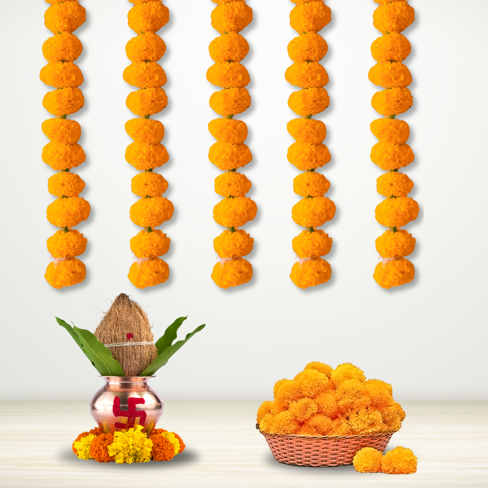 Orange marigold strings - ( 5 strings )