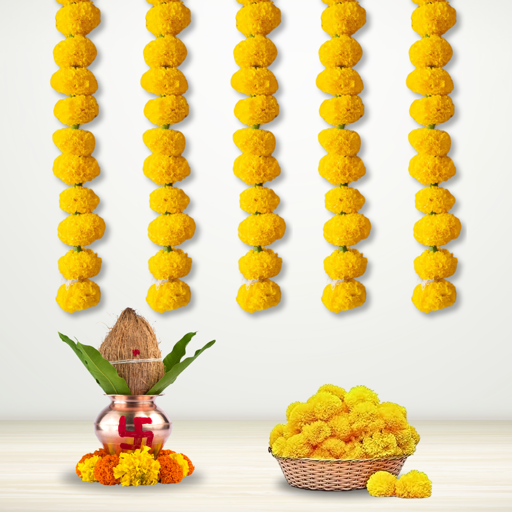 Yellow marigold strings - ( 5 strings )