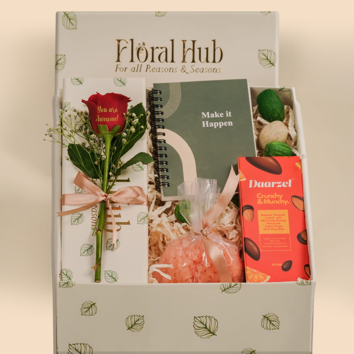 Premium Delight Box with Customized Rose