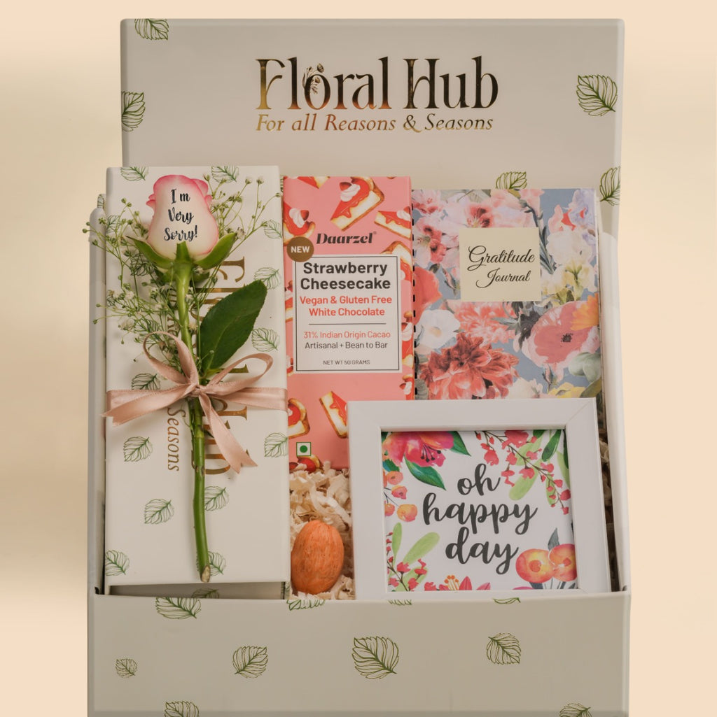 Happy Day Gift Box: Custom Rose & Sweet Treat