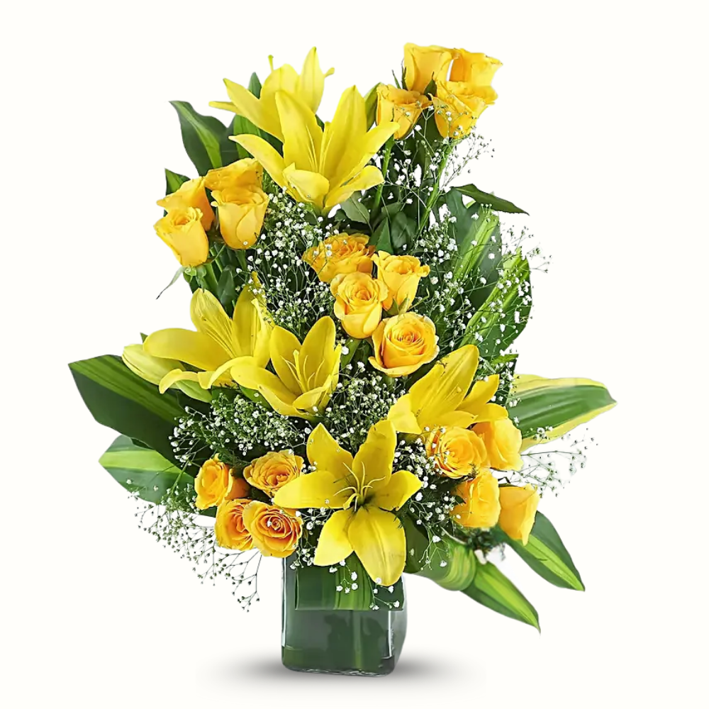 Yellow Rose & Lily Bouquet
