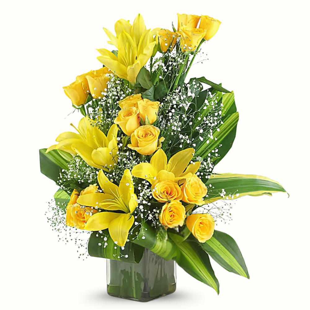 Yellow Rose & Lily Bouquet