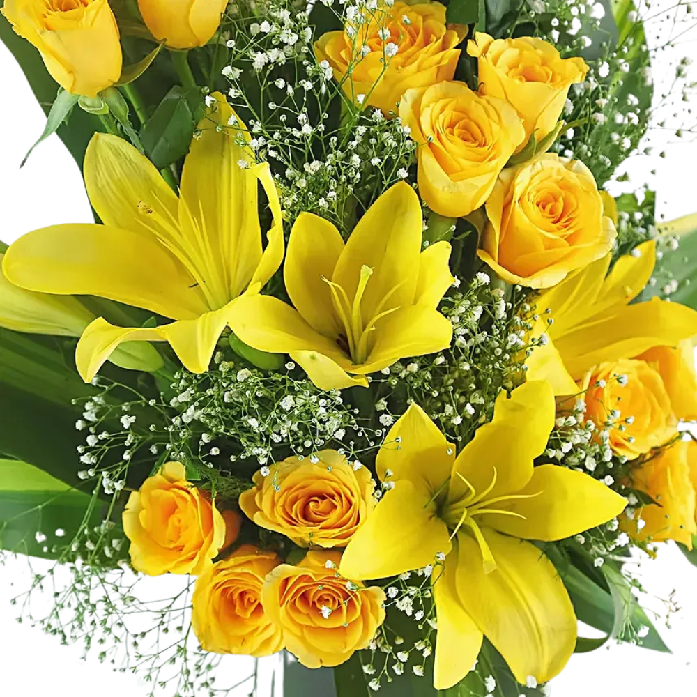 Yellow Rose & Lily Bouquet