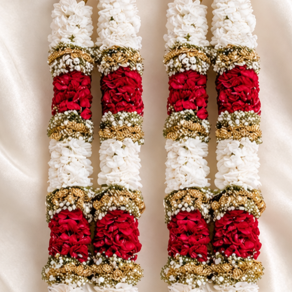 Red  & White Carnation Wedding Garland