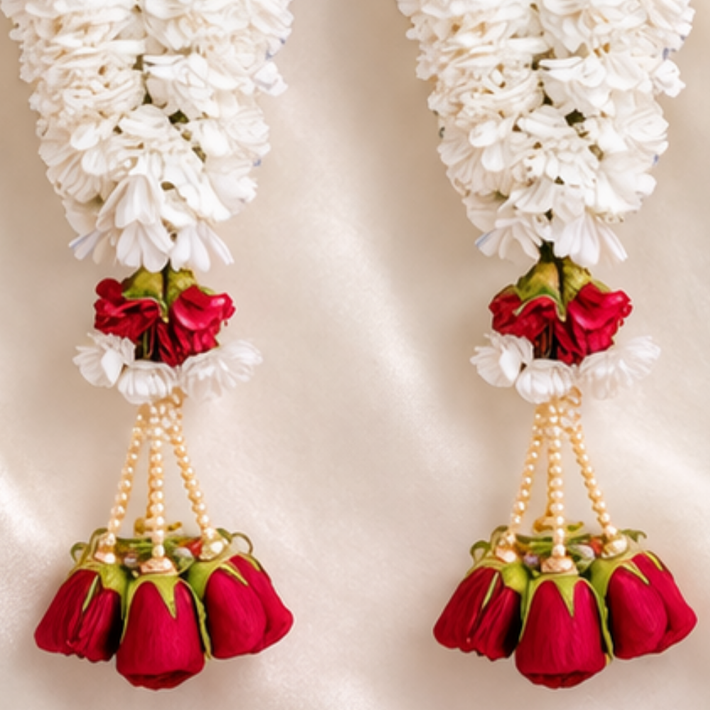 Red  & White Carnation Wedding Garland