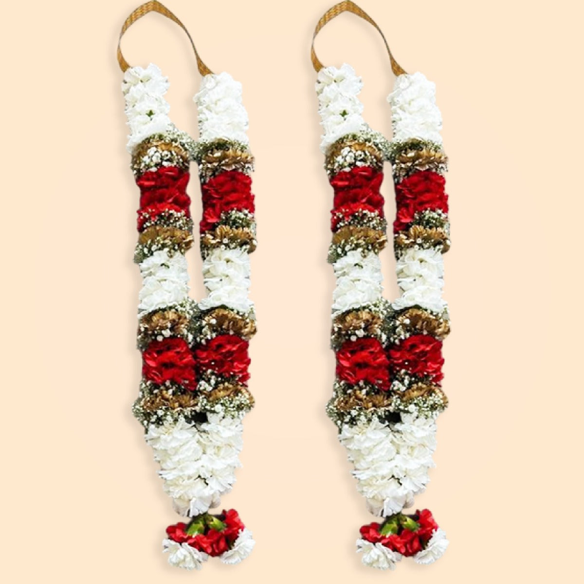 Red  & White Carnation Wedding Garland