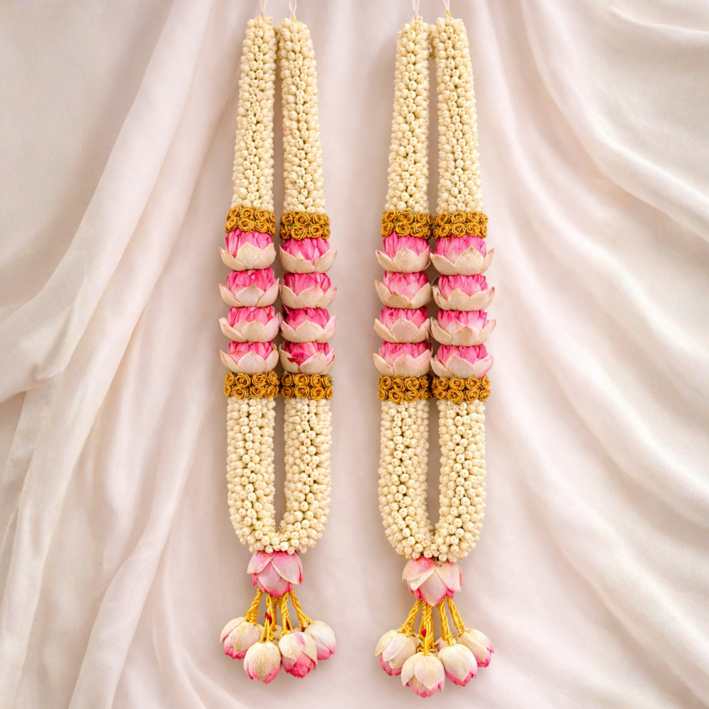 Plain Jasmine & Lotus Wedding Garland