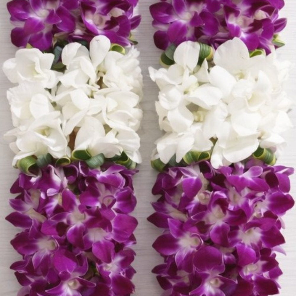 Purple And White Orchid Wedding Garland
