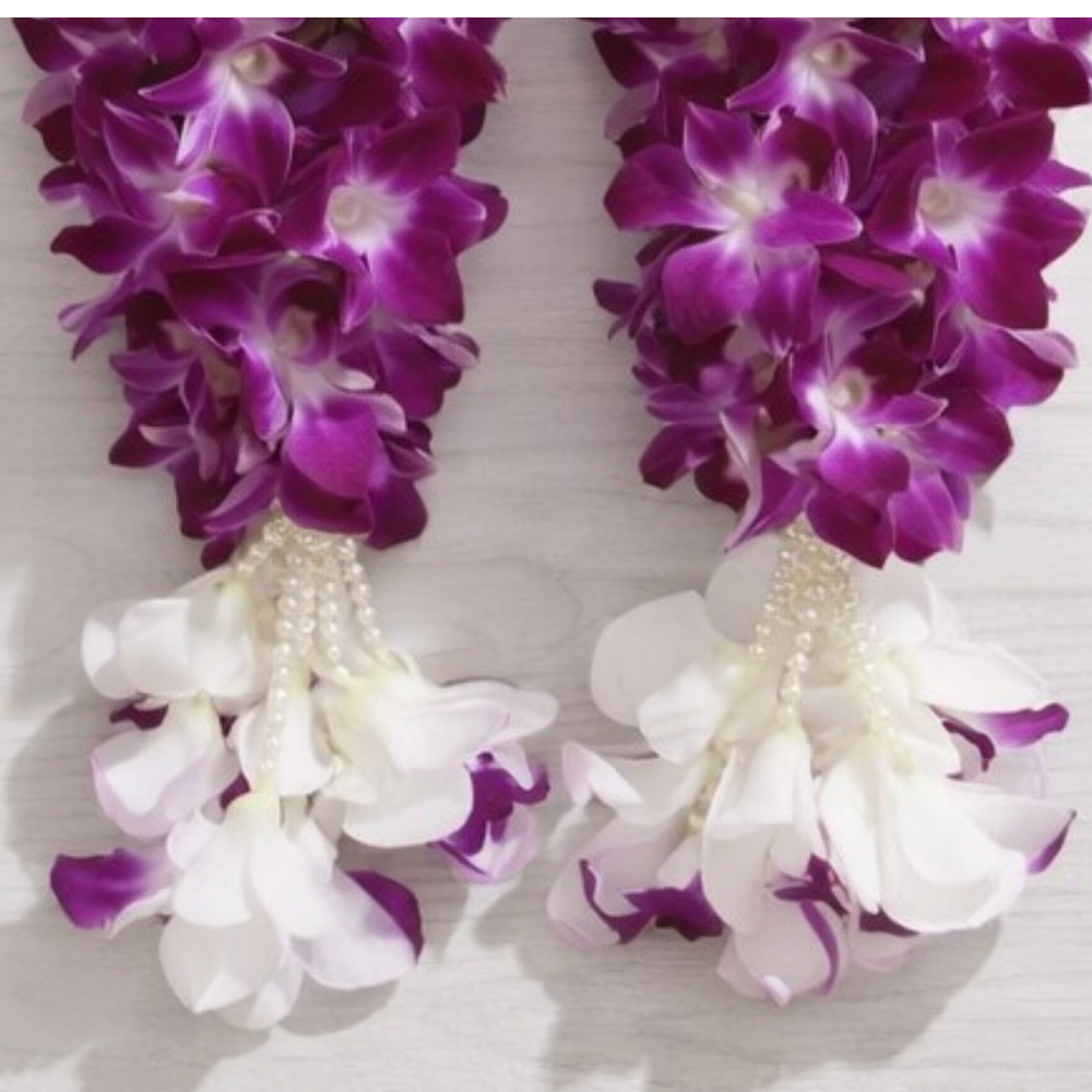 Purple And White Orchid Wedding Garland