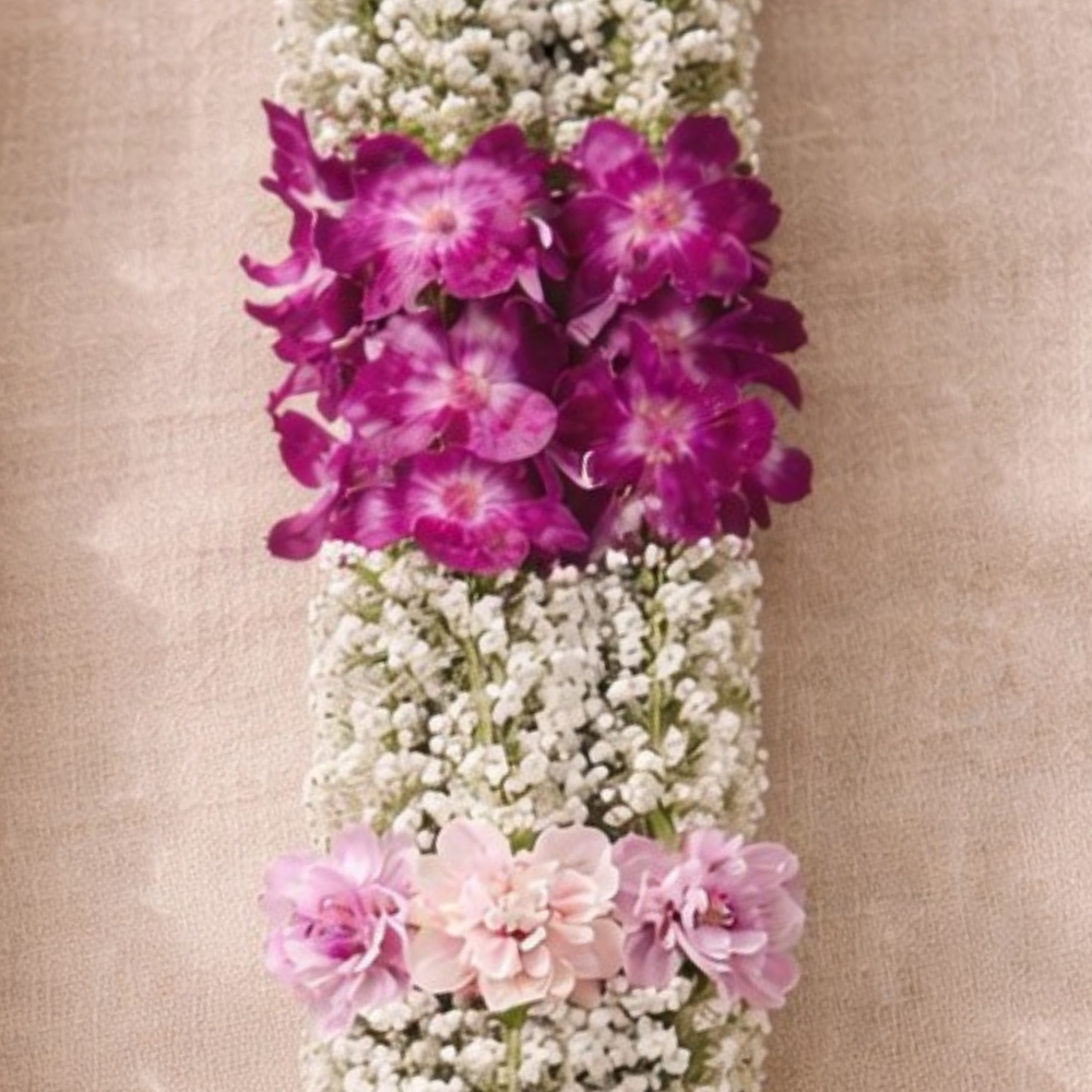 Purple Orchid & Baby's Breath Shaded Carnation Garland
